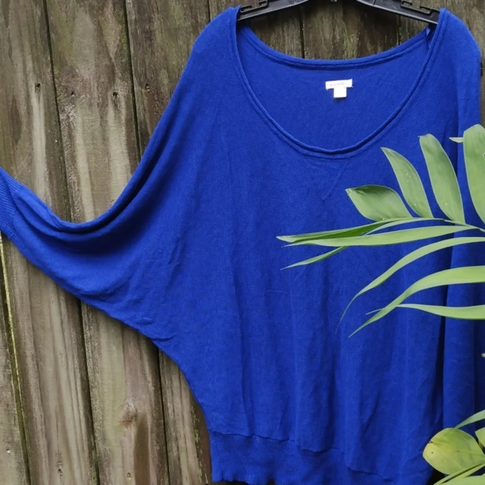 Royal Blue Ladies Batwing Sweater XL - Picture 4 of 8